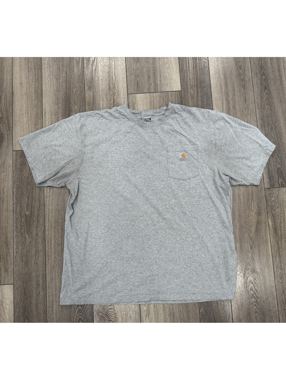 Carhartt T-Shirt Men's L Gray Loose Fit Pocket Tee Workwear Logo